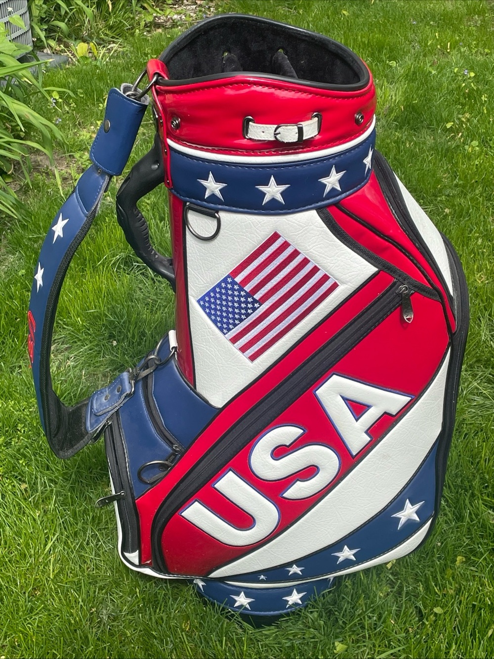 Burton USA Golf Staff Bag Red White Blue Stars And Flag